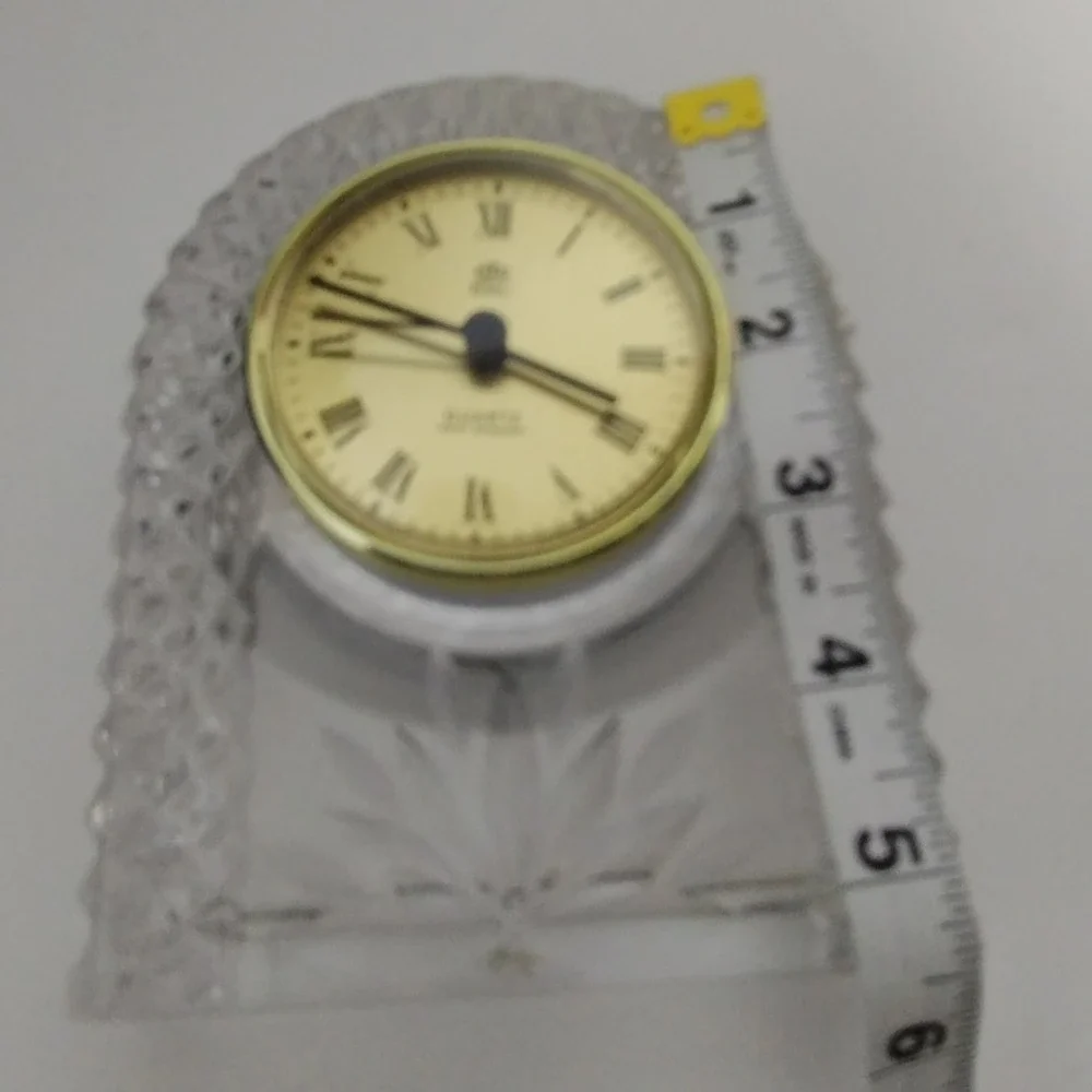 BRC Crystal Table Clock Quartz West‎ Germany Gold Accent Home Decor Not Tested
